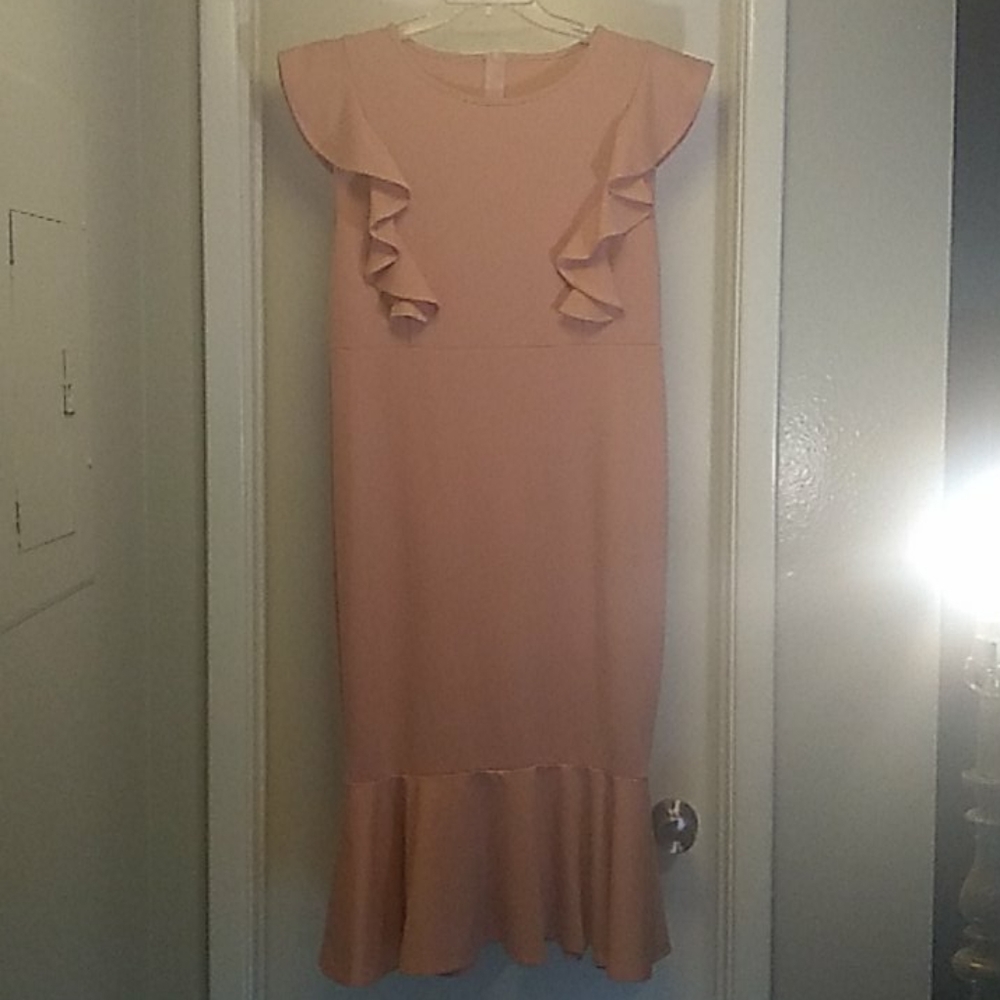 Mauve colored ruffle dress